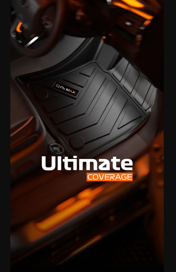 QPo MAX automotive floor mat product creative — ultimate coverage campaign